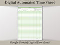 Simple Time Tracker, Google Sheets Template, PDF Printouts Included, Made in 5 Colors