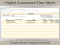 Simple Time Tracker, Google Sheets Template, PDF Printouts Included, Made in 5 Colors