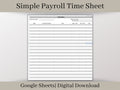 Simple Time Tracker, Google Sheets Template, PDF Printouts Included, Made in 5 Colors