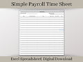 Employee Time Sheet | Automated Excel File and PDF Printouts | 5 Colors Included