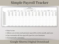 Summary Payroll Report, easy to use employee payroll tracker, summarize each payroll check into one report, Google Sheets Template