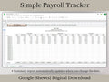 Summary Payroll Report, easy to use employee payroll tracker, summarize each payroll check into one report, Google Sheets Template