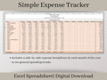 Simple Expense Tracker,  Excel Template, Automatically Calculates and Groups Expenses