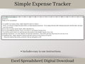 Simple Expense Tracker,  Excel Template, Automatically Calculates and Groups Expenses