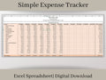 Simple Expense Tracker,  Excel Template, Automatically Calculates and Groups Expenses