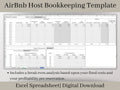 AirBnb Bookkeeping Spreadsheet, Excel Template, Small Business Accounting Template, Profit and Loss Statement, Easy Expense Tracker