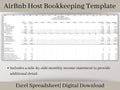 AirBnb Bookkeeping Spreadsheet, Excel Template, Small Business Accounting Template, Profit and Loss Statement, Easy Expense Tracker