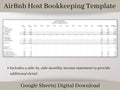 AirBnb Host Bookkeeping Spreadsheet, Google Sheets, Small Business Accounting Template, Profit and Loss Statement, Easy Expense Tracker