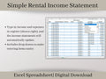 Rental Income Statement Spreadsheet, Landlords Template for Google Sheets, Rental Profit and Loss, Great for rental property & AirBNB hosts