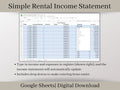 Rental Income Statement Spreadsheet, Landlords Template for Google Sheets, Rental Profit and Loss, Great for rental property & AirBNB hosts