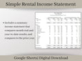 Rental Income Statement Spreadsheet, Landlords Template for Google Sheets, Rental Profit and Loss, Great for rental property & AirBNB hosts