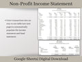 Income Statement for Charities, Non-Profits, Fundraisers, and Churches. Easy charity spreadsheet, Donor List and Letter, Google Sheets