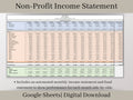 Income Statement for Charities, Non-Profits, Fundraisers, and Churches. Easy charity spreadsheet, Donor List and Letter, Google Sheets