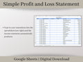 Automated Profit and Loss Statement, Google Sheets Template, Easy Bookkeeping Spreadsheet for Your Small Business, Customizable Fiscal Year