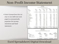 Income Statement for Charities, Non-Profits, Fundraisers, and Churches. Easy to use charity spreadsheet, Donor List and Donation Letter