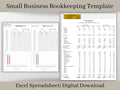 Small Business Bookkeeping Spreadsheet, Excel Template, Easy Accounting Spreadsheet, Profit and Loss Statement, Easy Expense Tracker