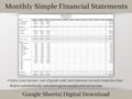 Monthly Income Statement and Balance Sheet, Google Sheets Spreadsheet, Perfect for Small Business or Side Hustle Financial Statements