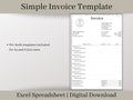 Simple Invoice Template Download, Google Sheets Spreadsheet, A perfect, easy-to-use template for small businesses or side hustles.