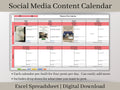 Social Media Content Calendar, Excel Content Planner Template, Individual calendars designed for Facebook, Instagram, Twitter, and Pinterest