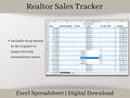 Realtor Sales Tracker Spreadsheet, Excel Template., Track your realtor's revenue and units sold in one easy report.