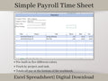 Simple Time Sheet,  Easy to Use Employee Time Card Report, Excel Spreadsheet