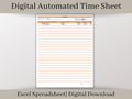 Employee Time Sheet | Automated Excel File and PDF Printouts | 5 Colors Included