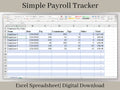 Summary Payroll Report, easy to use employee payroll tracker, summarize each payroll check into one report, excel payroll spreadsheet