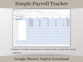 Summary Payroll Report, easy to use employee payroll tracker, summarize each payroll check into one report, Google Sheets Template