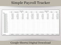 Summary Payroll Report, easy to use employee payroll tracker, summarize each payroll check into one report, Google Sheets Template