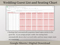 Wedding Guest List and Seating Chart Spreadsheet, Google Sheets, Plan Your Guest List, Seating Chart, and Meals Easily with this template.