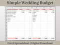 Wedding Budget Planner, Excel Spreadsheet, Easy to Use Digital Wedding Budget, Track all of your wedding expenses in one spot.