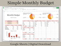 Monthly Budget Spreadsheet, Google Sheets Budget Planner Template, Easily Monitor Your Personal Finances and Start Saving