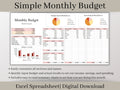 Monthly Budget Spreadsheet, Excel Planner Template, Easily Monitor Your Personal Finances and Start Saving