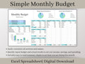 Monthly Budget Spreadsheet, Excel Planner Template, Easily Monitor Your Personal Finances and Start Saving