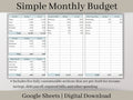 Monthly Budget Spreadsheet, Google Sheets Budget Planner Template, Easily Monitor Your Personal Finances and Start Saving