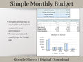 Monthly Budget Spreadsheet, Google Sheets Budget Planner Template, Easily Monitor Your Personal Finances and Start Saving