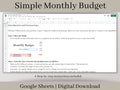 Monthly Budget Spreadsheet, Google Sheets Budget Planner Template, Easily Monitor Your Personal Finances and Start Saving