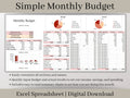 Monthly Budget Spreadsheet, Excel Automated Budget Planner Template, Easy to use Financial Planner