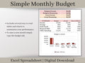 Monthly Budget Spreadsheet, Excel Automated Budget Planner Template, Easy to use Financial Planner