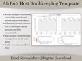 AirBnb Bookkeeping Spreadsheet, Excel Template, Small Business Accounting Template, Profit and Loss Statement, Easy Expense Tracker