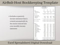 AirBnB Rental Income Statement, Excel Template Spreadsheet, Track Monthly and Annual Income and Expenses for your Rental Company!