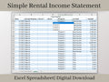 Rental Income Statement Spreadsheet, Landlords Template for Google Sheets, Rental Profit and Loss, Great for rental property & AirBNB hosts