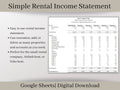 Rental Income Statement Spreadsheet, Landlords Template for Google Sheets, Rental Profit and Loss, Great for rental property & AirBNB hosts