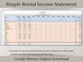 Rental Income Statement Spreadsheet, Landlords Template for Google Sheets, Rental Profit and Loss, Great for rental property & AirBNB hosts