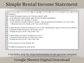 Rental Income Statement Spreadsheet, Landlords Template for Google Sheets, Rental Profit and Loss, Great for rental property & AirBNB hosts