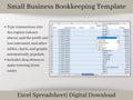 Small Business Bookkeeping Spreadsheet, Excel Template, Easy Accounting Spreadsheet, Profit and Loss Statement, Easy Expense Tracker