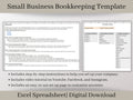 Small Business Bookkeeping Spreadsheet, Excel Template, Easy Accounting Spreadsheet, Profit and Loss Statement, Easy Expense Tracker