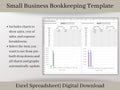 Small Business Bookkeeping Spreadsheet, Excel Template, Easy Accounting Spreadsheet, Profit and Loss Statement, Easy Expense Tracker