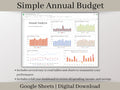 Annual Budget Spreadsheet, Google Sheets Budget Planner Template, Automated Digital Financial Planner