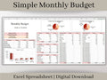 Annual Budget Spreadsheet, Excel Annual and Monthly Budget Planner Template, Easy to Use Finance Planner